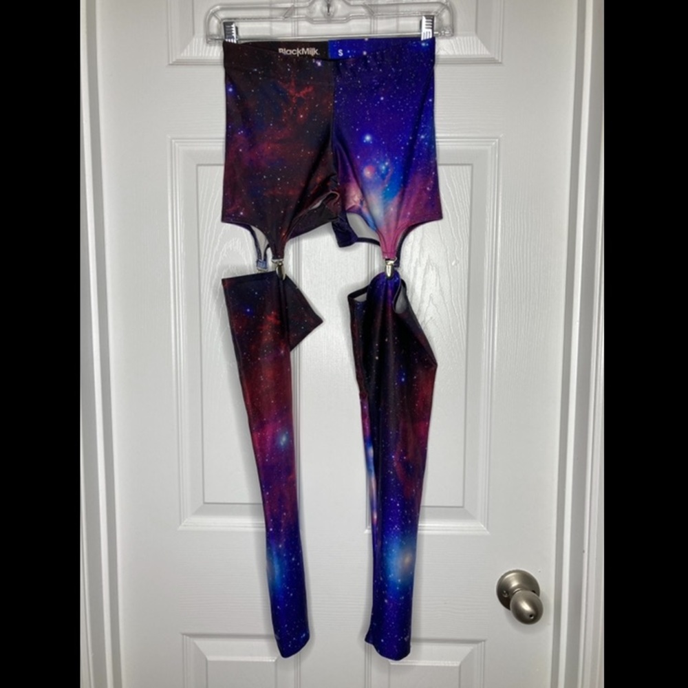 Blackmilk galaxy suspender leggings